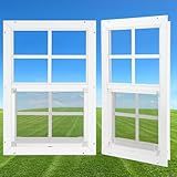 14”×21” Shed Window 2 Pack, Flush Mount Window with Clear Tempered Glass, Household Metal Sliding Window, Small Window for Shed Replacement Barn Garage Basement Greenhouse Poultry Pet Cabin Treehouse