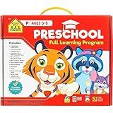 School Zone Full Learning Program for Preschool: Curriculum Set of Workbooks, Flash Cards, Early Reading, Educational Games, Write & Reuse, Alphabet, Numbers, Math, Colors, Shapes, Stickers, and More