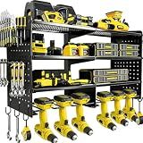 NRCUWI Power Tool Organizer Wall Mount, 4 Tier Heavy Duty Tool Storage Rack