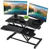 TechOrbits Black 32 in Standing Desk Converter, OF-S06-1-BL