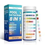 NewTest Pool Salt Test Strips: 150CT 8 in 1 Professional Pool Test Strips for Salt Water Pool & Hot Tub & Spa & Swimming Inground Pools - Quick Accurate Results Saltwater Pool Testing Kit (150)