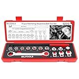 BILITOOLS 15-Piece Universal Serpentine Belt Tool Set, Ratcheting Serpentine Belt Tensioner Tool Kit