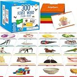 300 Noun Picture-Word Cards, Picture Flashcards Language Builder Visual Aid Speech Development Tool for Autism, ESL Teaching Materials for Adults, Non-Verbal Children Vocabulary Builder for Toddlers