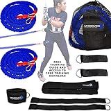 Kinetic Bands Myosource Powerhouse Hitter Softball/Baseball Acceleration Speed Cord Batting Trainer Kit (2 Bungee Cords, Belt, Leg Strap, 2 Anchor Straps) (Large-Belt (40 in Waist or More))