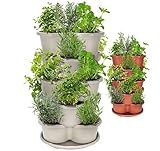 Amazing Creation Stackable Planter, Vertical Oasis Tiered Garden Planter, Grow Vegetables, Herbs, and Succulents with Ease