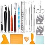 SHARKOOO Weeding Tools for Vinyl: 30 PCS Premium Vinyl Weeding Tools kit, Crafting Tools, Craft Basic Set, Scrapbooking Tools, Scrapbook Weeder Accessories for Cameos/Lettering/Cutting/Splicing