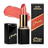 L'Paige Peach Nectar Lipstick | Warm Peach Coral Satin Lip Color | Aloe Vera Moisturizing Formula | Long-Lasting Cream Finish | Shade L49