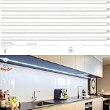 CULAVON Motion Sensor Under Cabinet Lights, Plug in, Seamlessly Linkable, 6 Pcs 12 Inch Under Counter Lighting Bars for Kitchen, Closet, Gun Safe, Shelf, Display Case, LED 5000k Daylight