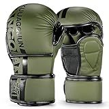 KUANG QUAN MMA Gloves Open Palm Sparring & Grappling Mitts,Martial Arts for Men & Women,Combat Sports,MMA, Boxing, Muay Thai, Kickboxing (Army Green, Large)