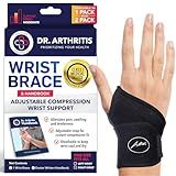 Doctor Developed Wrist Brace, Wrist Wraps for Carpal Tunnel Arthritis, Tendonitis, Hand Support, Ideal for Fitness, Weightlifting - Handbook Included (Wrist Brace 1 Pack)