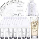 Sliner 50 Set Wedding Shot Glasses Gift Favor for Guest, Clear, White