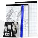 Nicpro 16PCS Drafting Tool Geometry Set with 12'' Architectural Scale Ruler