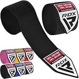 RDX Boxing Hand Wraps 4.5M / 180 Inches – Mexican Style Semi-Elastic MMA Inner Gloves - Wrist Support for Muay Thai, Kickboxing, BJJ, Karate - Thumb Loop & Hook and Loop Closure - Cotton & Nylon Blend