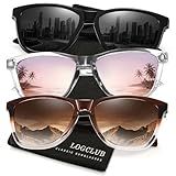 logclub Polarized Sunglasses Womens Men - Classic Retro UV Protection Driving Sun Glasses (BlackG+ChaTC+Pink)