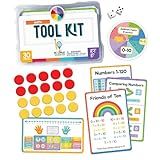 Carson Dellosa 30-Piece Be Clever Wherever K-1 Mathematics Tool Kit, Sticker Chart, Addition Spin Wheel, Dice Game, Counter, and More Math Manipulatives, Kindergarten and 1st Grade Learning Activities