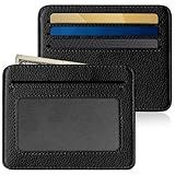 Mayski Credit Card Holder for Women Minimalist Wallet, RFID Blocking Wallets Card Cases, Small Wallets with ID Window for Women Men, Black