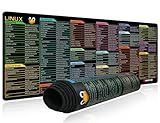 excovip Mouse Pad with Linux Commands Line - Extended Large Cheat Sheet Mousepad 31.4x11.7 inch Shortcuts Desk Mat to Kali/Red/Hat/Ubuntu/OpenSUSE/Arch/Debian/Unix Programmer 0246
