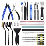 Auziya 45 Pcs 3D Printer Tool Kit, 3D Printer Accessories Includes Nozzle Cleaning Kit, Deburring Tool, Files, Pliers, Removal Scrapers Suitable for 3D Print Removing, Cleaning, Finishing