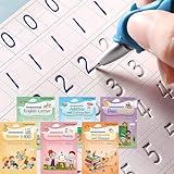 CosyCorner Magical Handwriting Workbooks Handwriting Practice Magic Copybook, Handwriting Aid Magic Pen Reusable Copybook Grooves Template Design for Children (6)