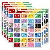 Alphabet A to Z 26 Letters Index File Folder Labels Multicolor Alphabet Tabs - Color Coded A to Z Tab Dividers Stickers Alphabet Letters Teacher Supplies Stickers for Classroom Book Organizing 560 Pcs