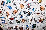 Smile4Autism Small 1.5"x1.5" Loose Visual Picture Cards, Receptive and Expressive Language, Speech Articulation Therapy, ASD, ADD, ADHD, Apraxia, & Stroke Patients. (Cartoon Icons 162 Pcs, Laminate)