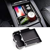 Jaronx Compatible with Tesla Model X/S Center Console Organizer, Armrest Storage Box+Cup Holder, for Tesla Model S/X Accessories 2016 2017 2018 2019 2020 2021