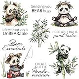 FUGUT Cute Cartoon Panda Clear Stamp Set for Scrapbooking Card Making, DIY Craft Supplies, Metal Dies Silicone Stamps for Photo Albums