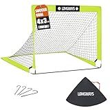 Soccer Goal for Backyard,4x3 ft Portable Pop Up Soccer Net with Ground Stakes,Carrying Bag, Perfect for Backyard,Court,Field,Easy Setup,Great for All Levels and Ages