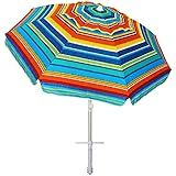 AMMSUN Beach Umbrellas for Sand Heavy Duty Wind Portable, 6.5ft