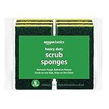 Amazon Basics Cleaning Sponges, Multipurpose, Heavy Duty Scrub Sponges, Yellow/Green, 6-Pack