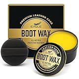 Boot Wax Waterproofer & Conditioner – 4oz Beeswax Leather Waterproofing Wax for Boots, Shoes, Gloves & Jackets – All-Natural Leather Sealant & Protector