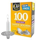 Ohr Candles Extra Heavy Disposable Aluminium Foil Candle Holder, Drip Cup Bobeches - 100 Pack