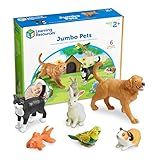 Learning Resources Jumbo Domestic Pets - 6 Pieces, Ages 2+ Preschool Pet Toys, Classroom Desk Pets, Preschool Learning Toys