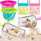 Meaicezli Beach Shelling Tools with Collapsible Buckets for Kids Age 4-12