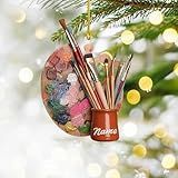 Personalized Color Palette Ornament 2025, Custom Painting Artist Ornaments, Painter Gifts, Art Lover Christmas Ornaments, Art Teacher Gift, Customized Paint Palette Ornament for Creative People #10