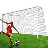 YUXUXU Professional Soccer Goal Net Replacement 24x8FT [8.4lbs, 4mm Nylon], Upgraded Weather Resistance, Enhanced Break Strength, Superior Abrasion Resistance- Classic Black (Net Only)