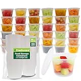 Freshware Food Storage Containers [50 Set] 16 oz Plastic Deli Containers with Lids, Slime, Soup, Meal Prep Containers | BPA Free | Stackable | Leakproof | Microwave/Dishwasher/Freezer Safe