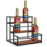 THYGIFTREE Coffee Syrup Rack Organizer 3-Tier 12 Syrup Bottles Holder Stand for Coffee Bar Station Storage Shelves for Syrup, Wine, Dressing for Kitchen