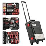 BOVONO 191 PCS Tool Sets for Men, Home Tool Kit with Rolling Plastic Trolley Case, Portable Mechanic Hand Tool Set for Home Automotive(Black)