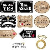 Blulu 10 Pieces She Said Yes Sign Engagement Photo Props Engagement Announcement Photo Prop Kit Signs Cardboard for Wedding Party