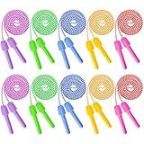 10 Pack Kids Jump Rope, Colorful Nylon Skipping Ropes for Children, 7.87FT Adjustable Length, 5.51IN Handles, Lightweight Skipping Ropes Set for Indoor & Outdoor Play Fitness School Activities