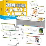 110PCS Sentence Building, Double-Sided Puzzles 180 Sight Words & 20 Blanks for Kids Learning Sentences, Early Reading, Writing & Language Practice-Educational Toy for Kindergarten, Grade 1st, 2nd