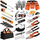 INCLY 95 PCS Real Tool Set, Small Real Hand Tools Kit, Construction Learning Tools Hammer Screwdriver for Home DIY Building and Woodworking,Come with Tool Belt & Bag