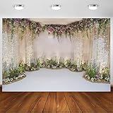 CSFOTO 12x8ft Wedding Backdrop for Cradle Ceremony Background for Proposal Flowers Curtain Wedding Ceremony Banner Bridal Shower Background Mother's Day Floral Marriage Backdrop
