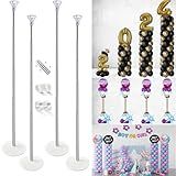 GIMCALO Balloon Column Stand Kit Set of 4, 7ft Height Adjustable Balloon Arch Kit with 2 Ballon Garland Strip, Metal Telescopic Pillar Balloon Stand, Birthday Party, Graduation, Halloween Decorations