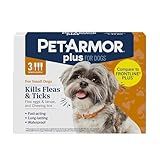 PetArmor Plus Flea and Tick Prevention for Dogs, Dog Flea and Tick Treatment, 3 Doses, Waterproof Topical, Fast Acting, Small Dogs (5-22 lbs)
