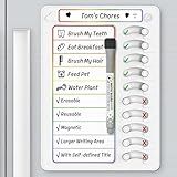 Chore Chart for Kids Dry Erase Chore Board ADHD Tools for Kids to Do List Checklist Task Board Routine Chart Planning Board for Fridge with 10 Sliders and Magnetic Marker, White and Rainbow, 1 Pack