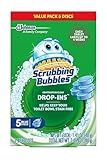 Scrubbing Bubbles Continuous Clean Toilet Drop-Ins, Automatic Blue Toilet Bowl Cleaner, Septic-Safe Tank Tablets Remove Hard Water Minerals & Limescale, Stain & Smell Protection, 5 Count (Pack of 1)