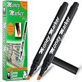 HVM Counterfeit Money Detector Pen (2 Counterfeit Pens) - Money Marker Bill Detector Pen with Upgraded Chisel Tip - Detect Fake Bills, Universal False Currency Checker Pack