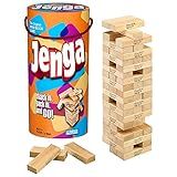 Hasbro Gaming Jenga Wooden Blocks Stacking Tumbling Tower Game | Party Games for Kids & Families | Stocking Stuffers | Ages 6+ (Amazon Exclusive)